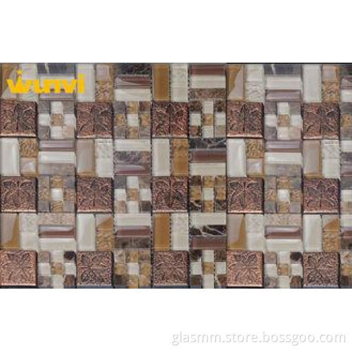 Home Wall Beauty Decorative Glass And Metal Mosaic Tile 4 /